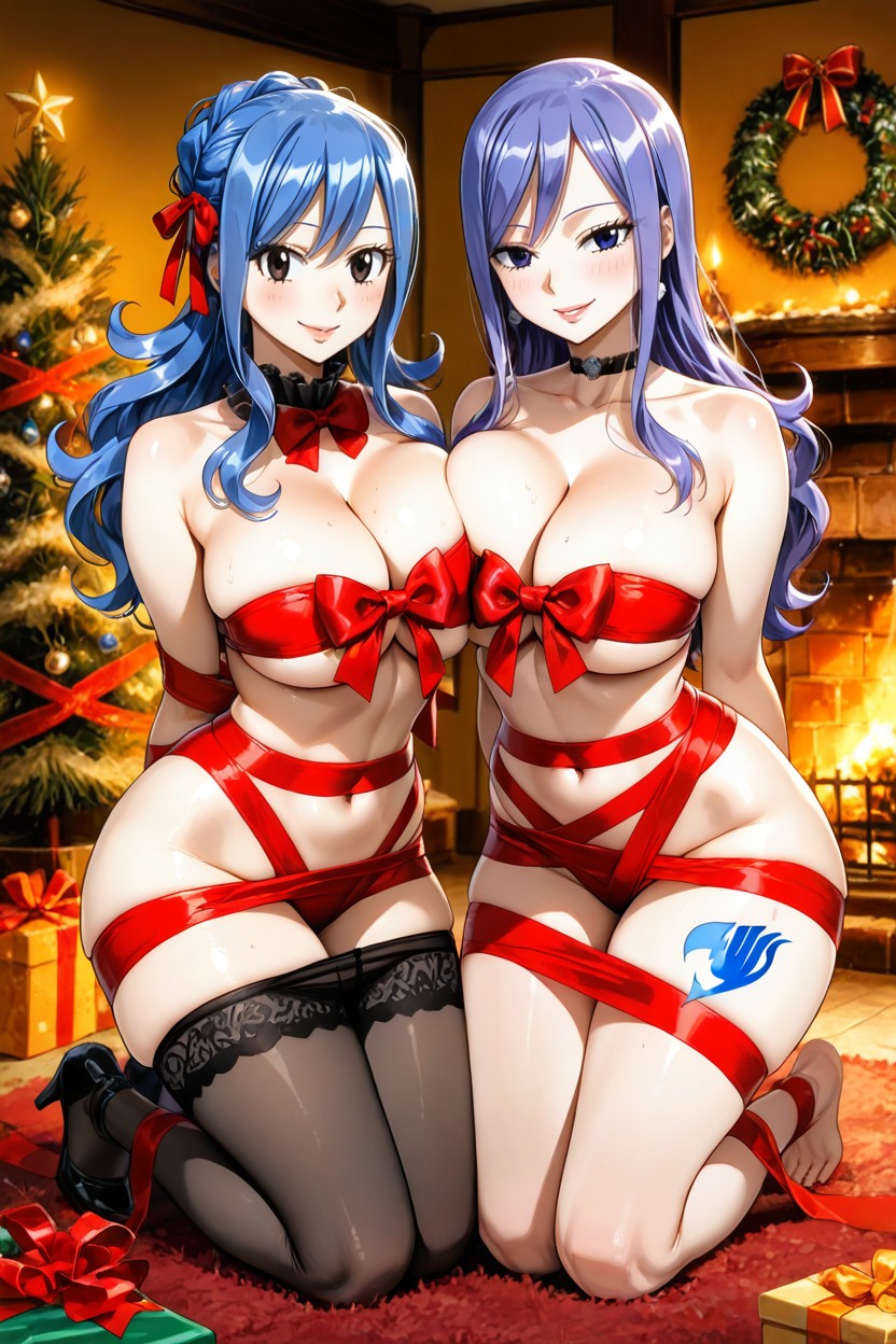 Juvia With Large Breasts, Chokers, Juvia With Thick Thighs Hentai IA