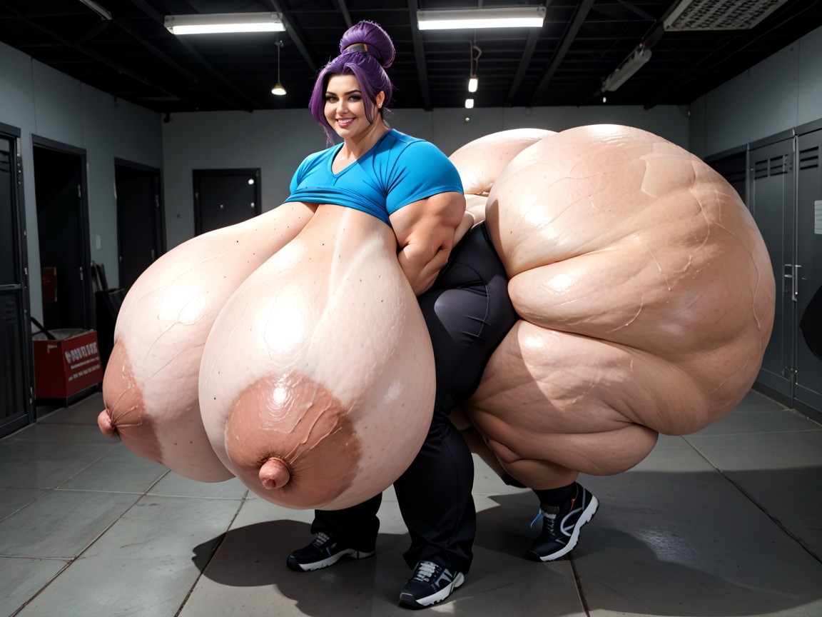 Toned Fat Belly, Massive Implants, Ass Bigger Than Torso BBW AI Porn