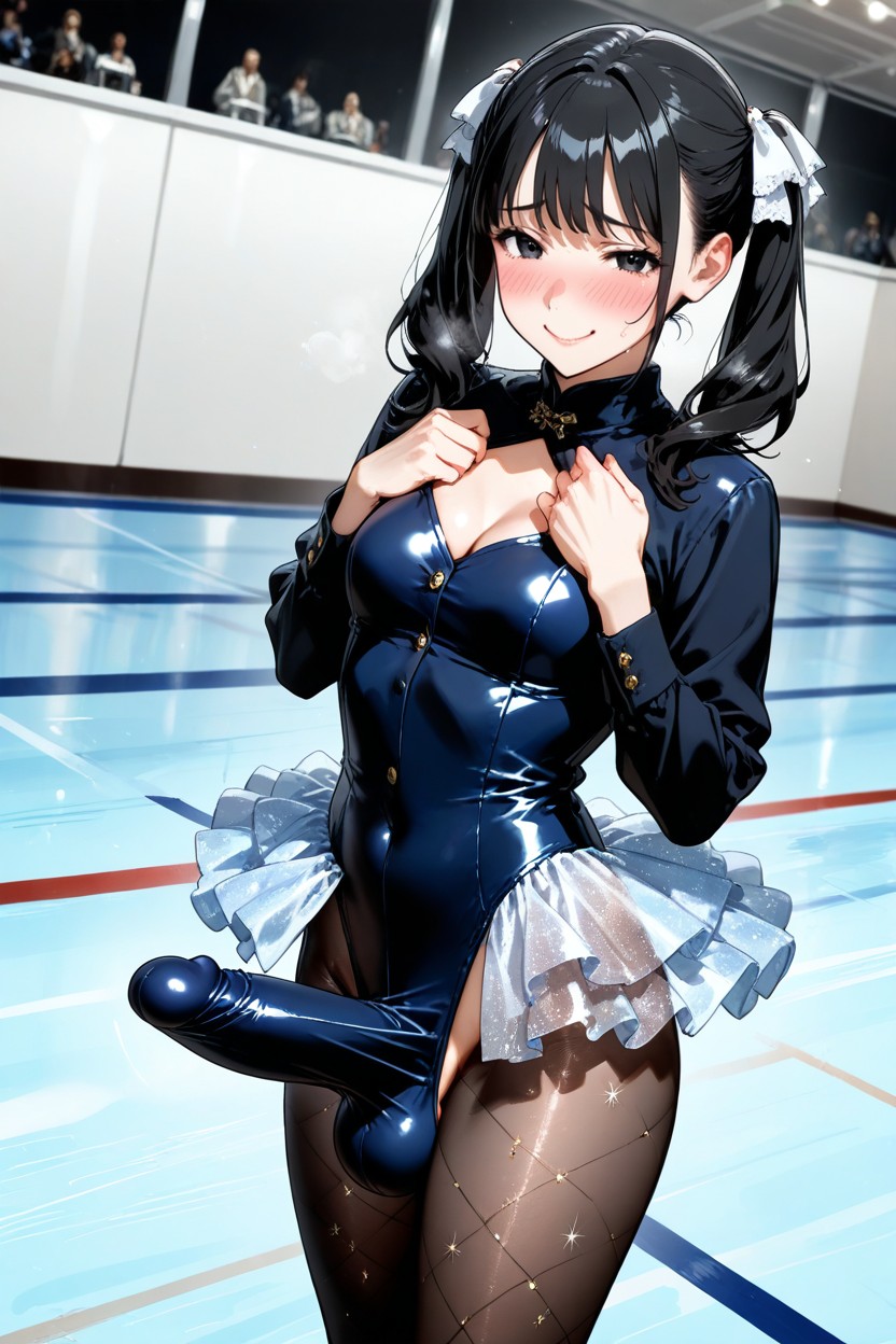 Skinny, Hair Ribbons, Black Eyes Hentai AI Porn