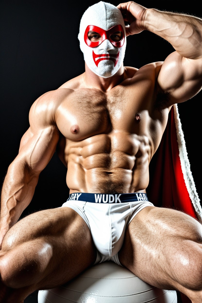Hdr, Well-defined White Man Wearing A White Wwe Wrestler Maskhighly Detailed, Large Penis Size Porno gay IA