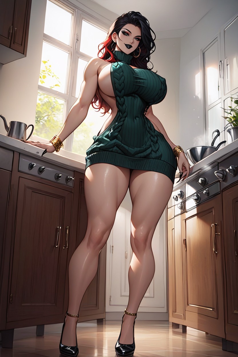 Shiny Skin, Ultra Detailed Face, Virgin Killer Sweater AI Porn