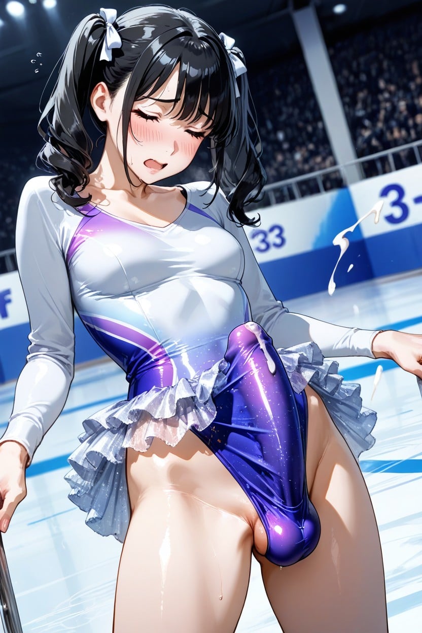 Closed Eyes, Penis Bulge, Hair Ribbons Porno IA Hentai