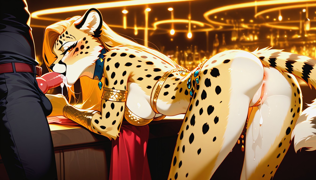 Cum In Mouth, Exposed Pussy, Smirk Furry AI Porn
