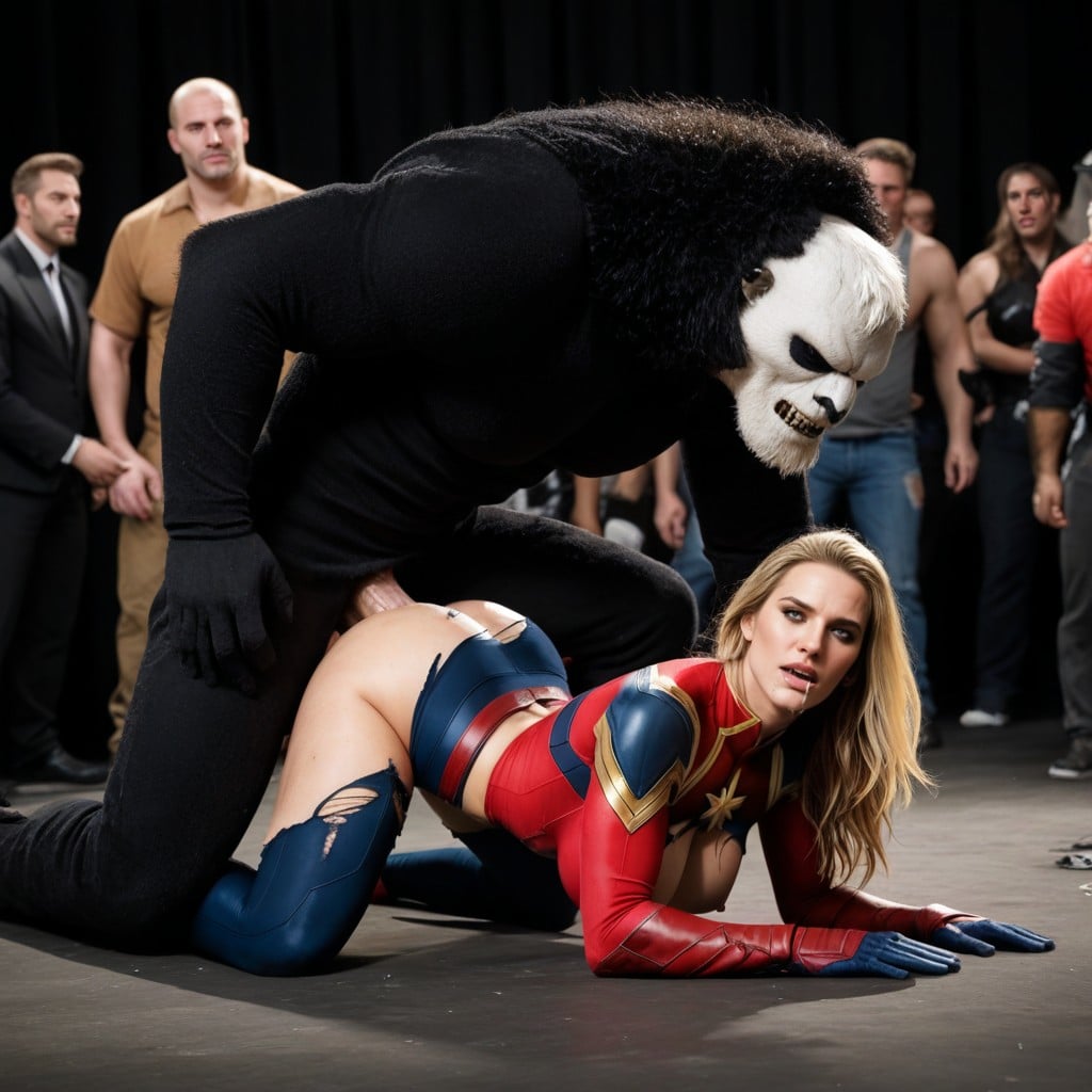 Captain Marvel, Torn Clothes, Drooling Profusely Porno IA