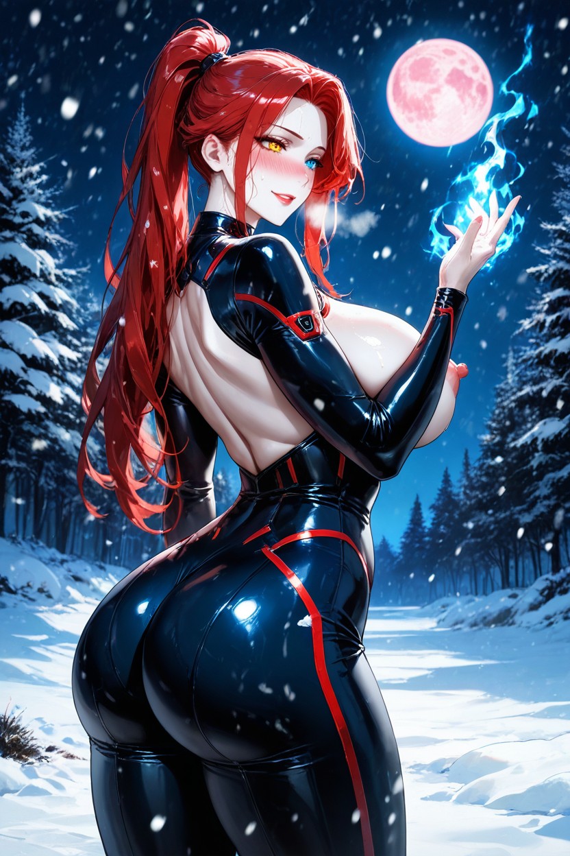 Red Hair, Back Arching, Stunning Woman Hentai AI Porn