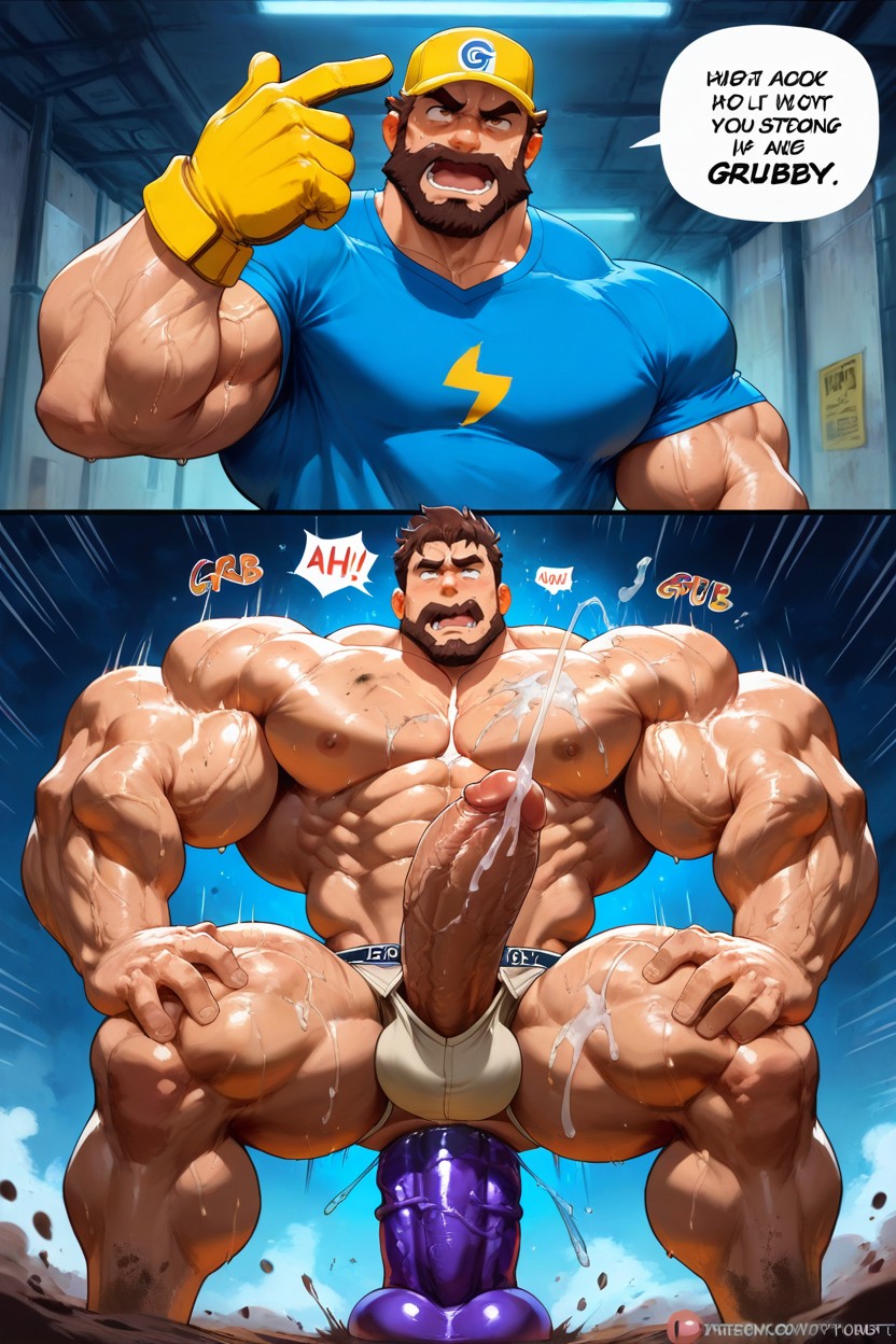Muscular Glutes, Brown Hair, Speech Bubble Porno IA Gay
