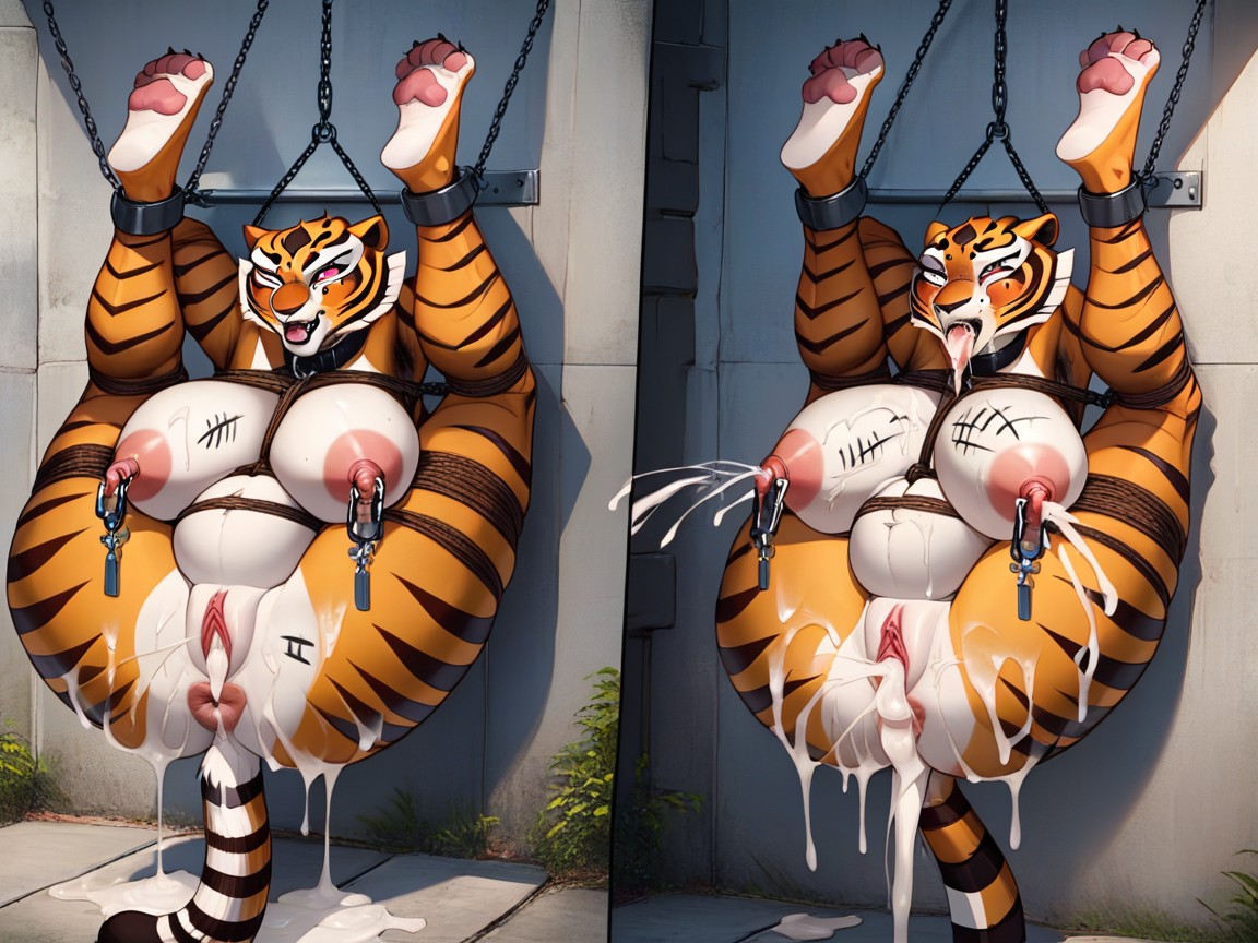 Massive Sagging Breasts, Full Body, Tally Marks Furry AI Porn