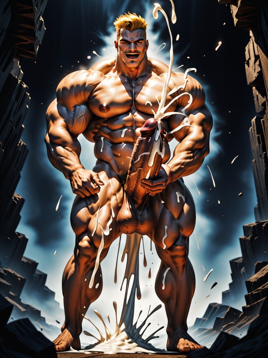 Fantasy, Male Solo, Extreme Ejaculation Pornografia gay com IA