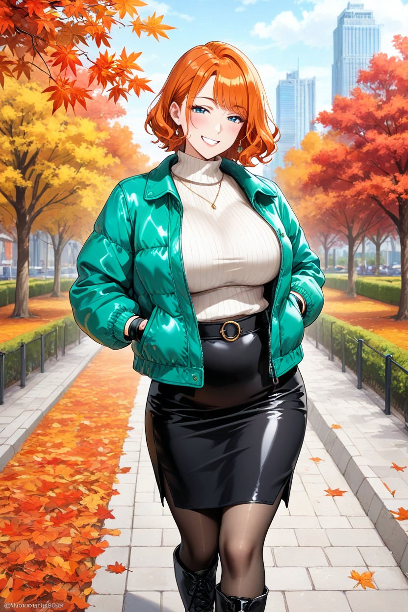 Blue Eyes, Ginger, Falda Hentai IA