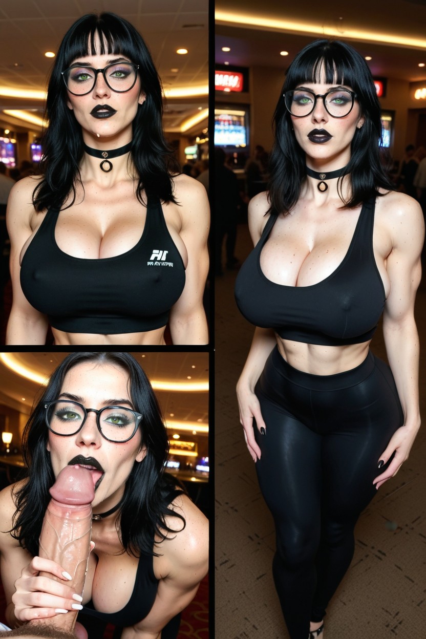25+, Freckles, Breasts Hyper Pouring Out Of Top AI Porn
