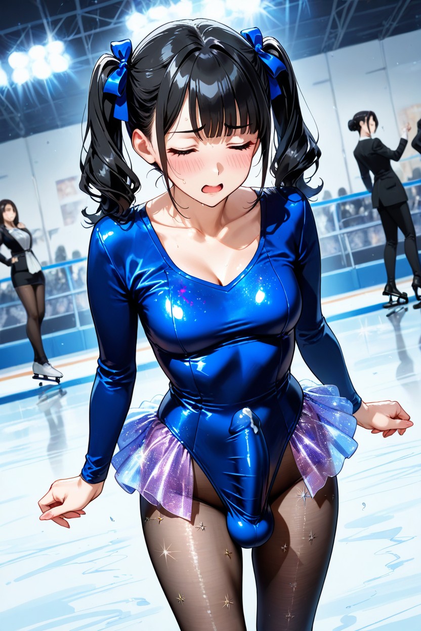 High Twintail Hair, Open Mouth, Black Hair Hentai AI Porn