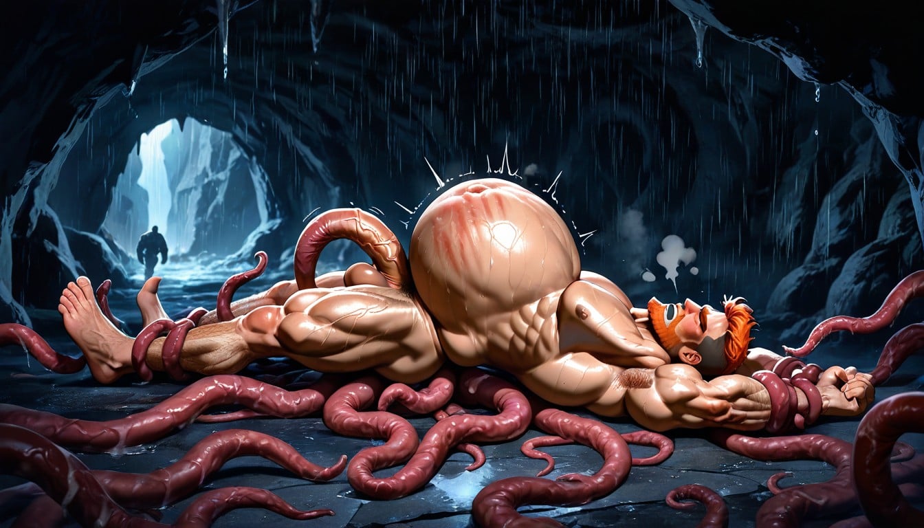 Tentacles Moves Roughly Inside His Stomach, Deep Breath, Massive Bodybuilder Porno IA Gay