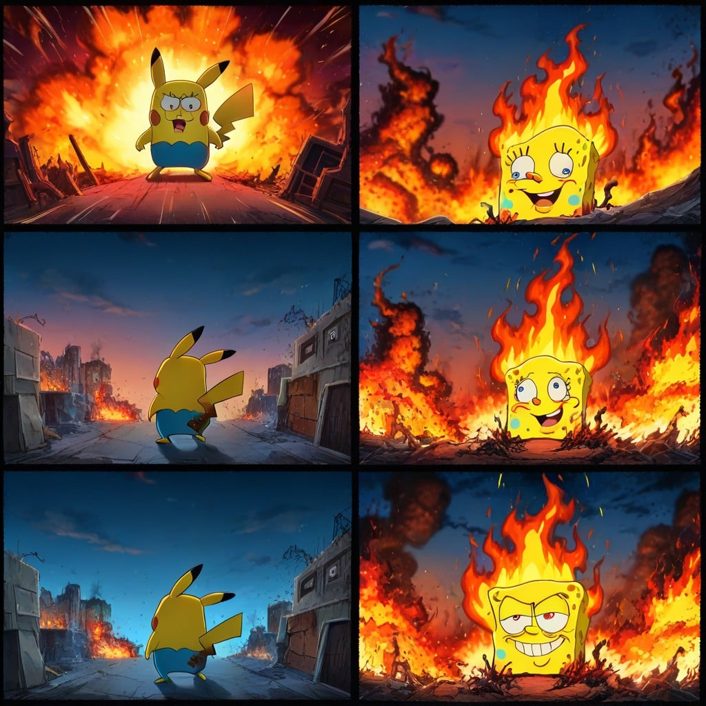 Burning Buildings Eveywhere, Single Page Comic, Sky Shourded In Clouds And Smoke Porno IA
