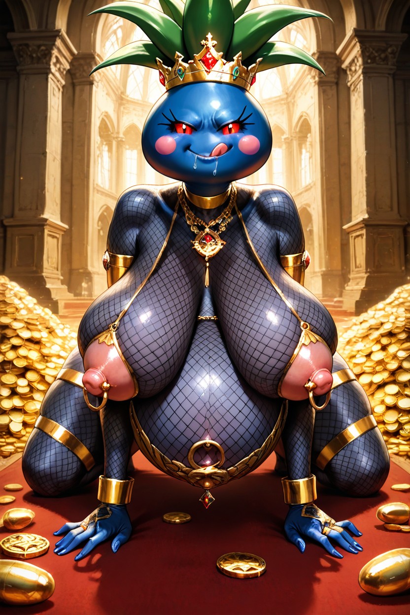 Gold Coins, Fishnet Suit, Palace Hentai AI Porn