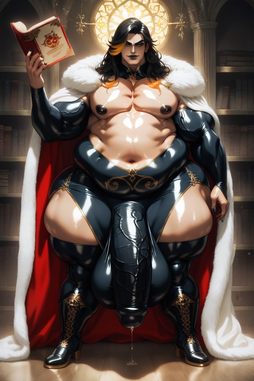 Large Arms, Biblioteca, Thick Eyeliner Porno gay IA