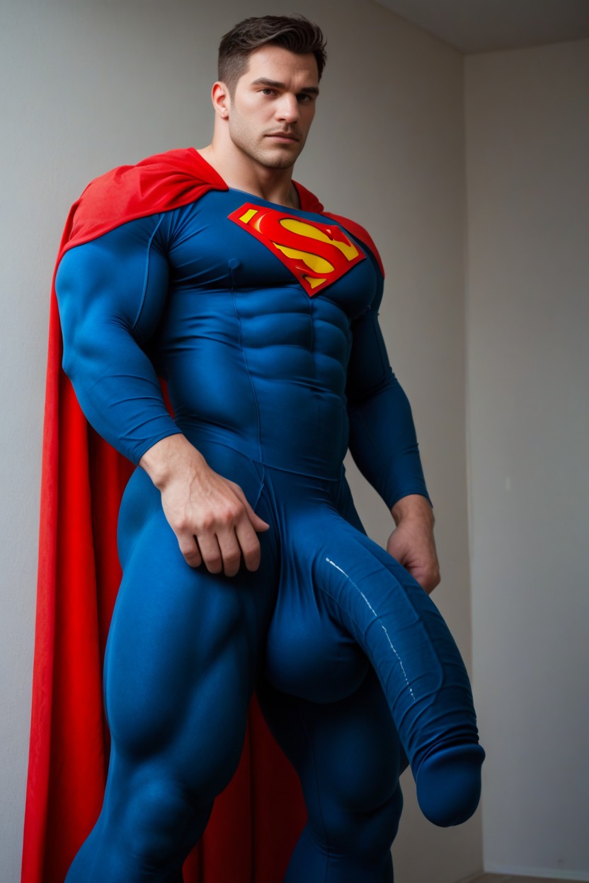 Pénis Hyper Long Et Impossible, Blue And Red Suit, 18+ Porno IA Gay