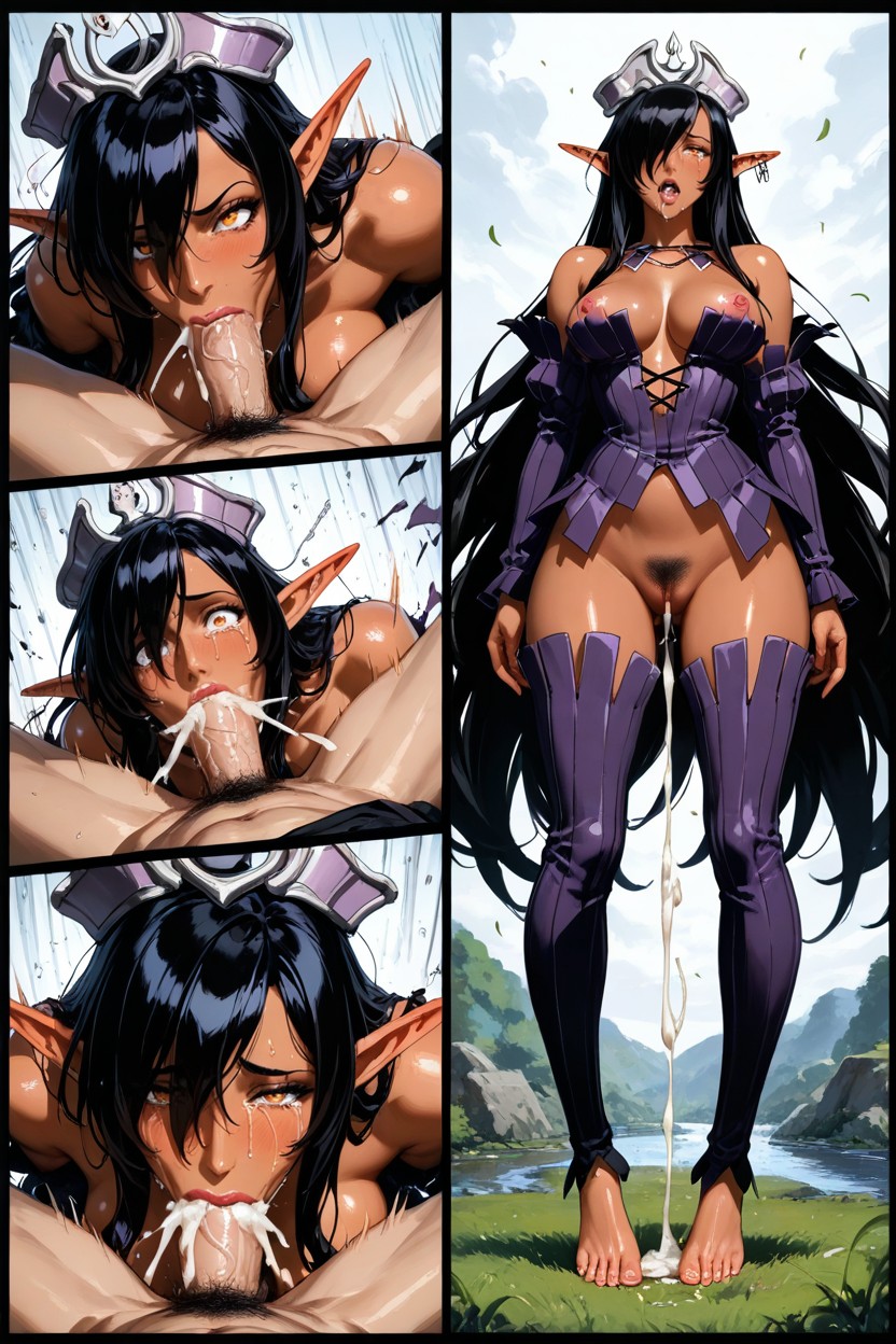 Hyper Refined Phalanx & Pussy, River Water Grass Stone Vegetation Setting, All Panels Capturing Hyper Different Actions Hentai AI Porn