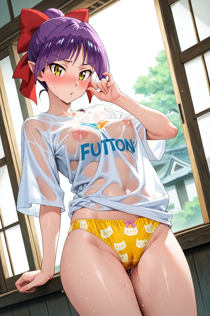 Scratching Cheek, Breasts, Camel Toe Hentai AI Porn