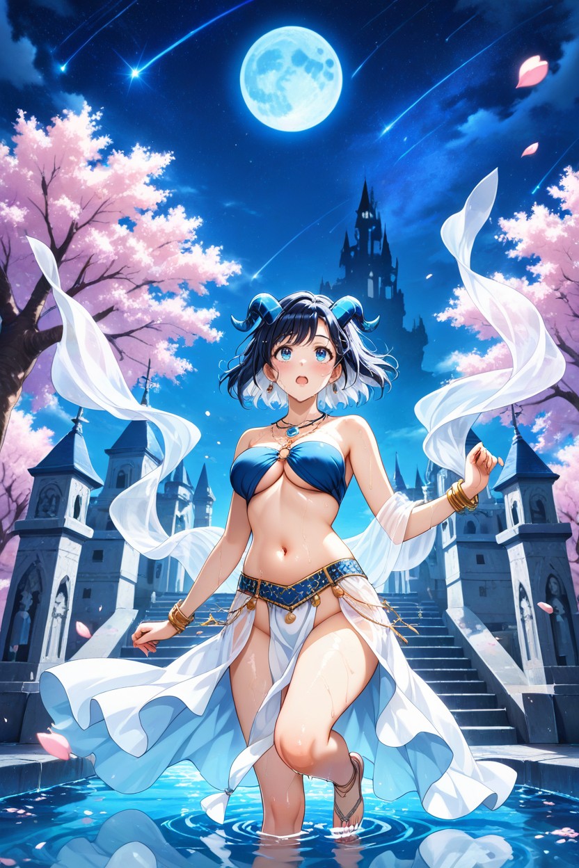Bust Shot, Cherry Blossoms, Divine Hentai AI Porn