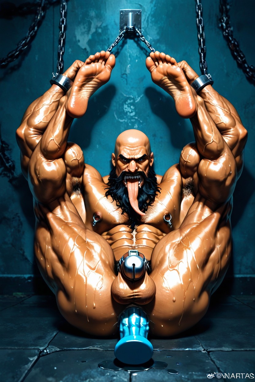 Massive Legs, Full Body, Bald AI Gay Porn