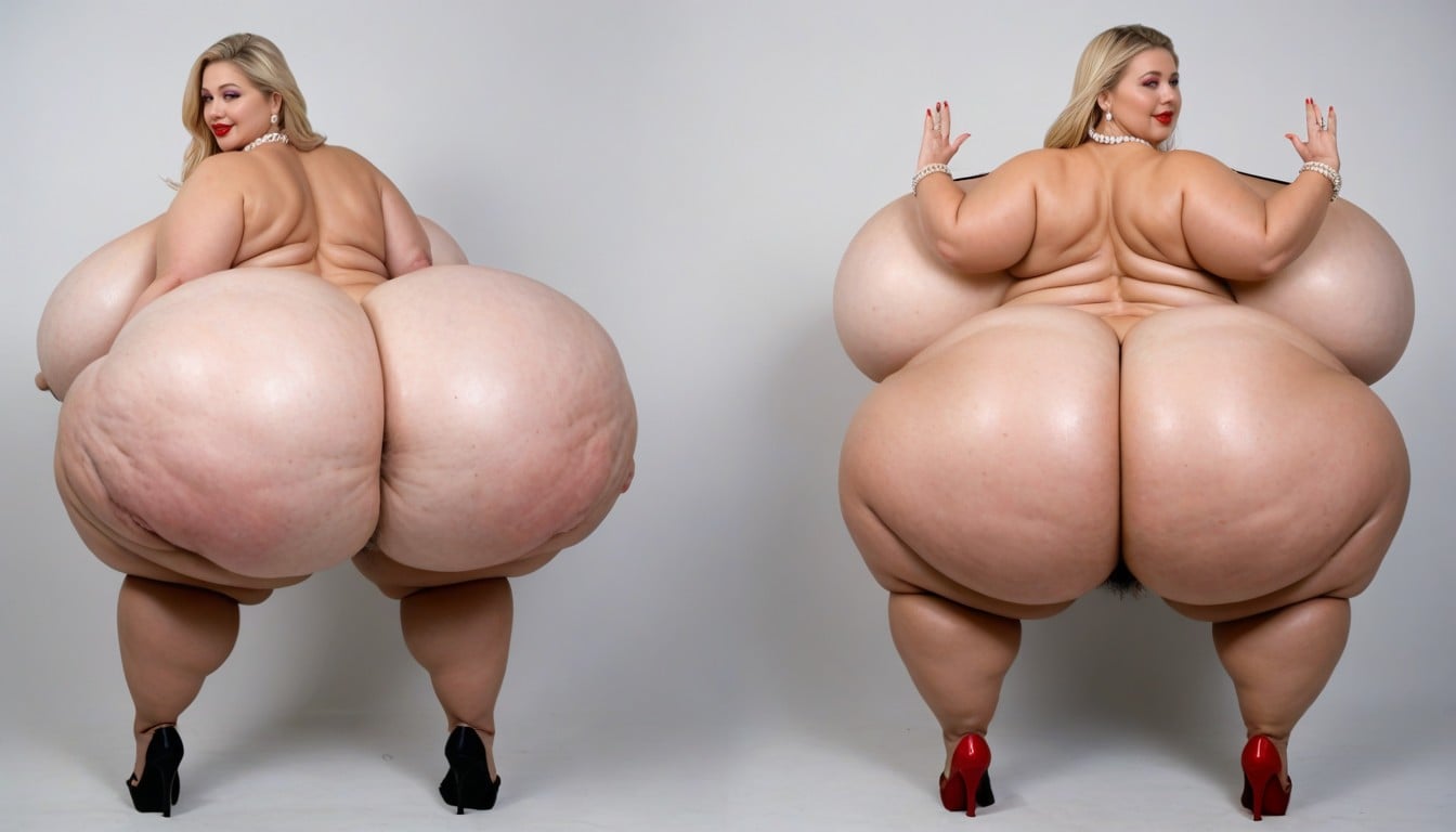 Heavy Exaggerated Wide Hips, Lust Face, Spreading Asscheeks Porno BBW IA