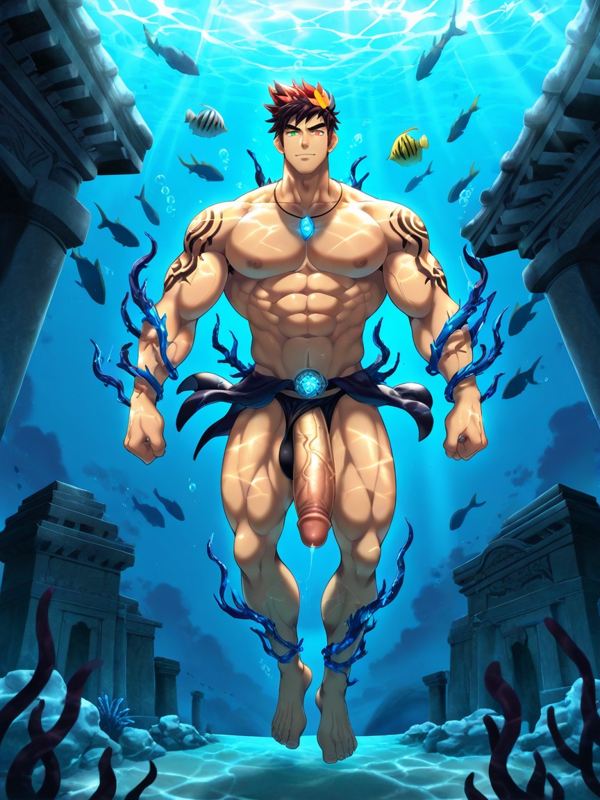 Massive Thick Erect Penis, Shafts Of Sunlight Piercing Deep Blue Water, Jocks Porno IA Gay