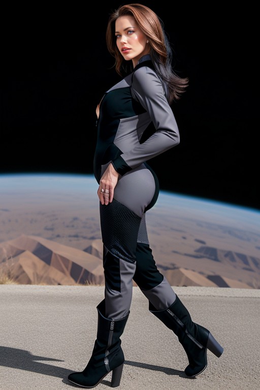 Floating In Zero Gravity, Fit, Dynamic Pose AI Porn