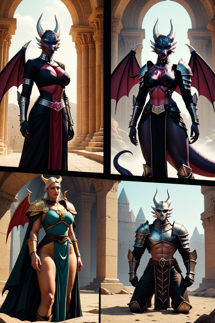 Kneeling Before Throne, Cairo (pyramids), Betrayed Comic Furry AI Porn