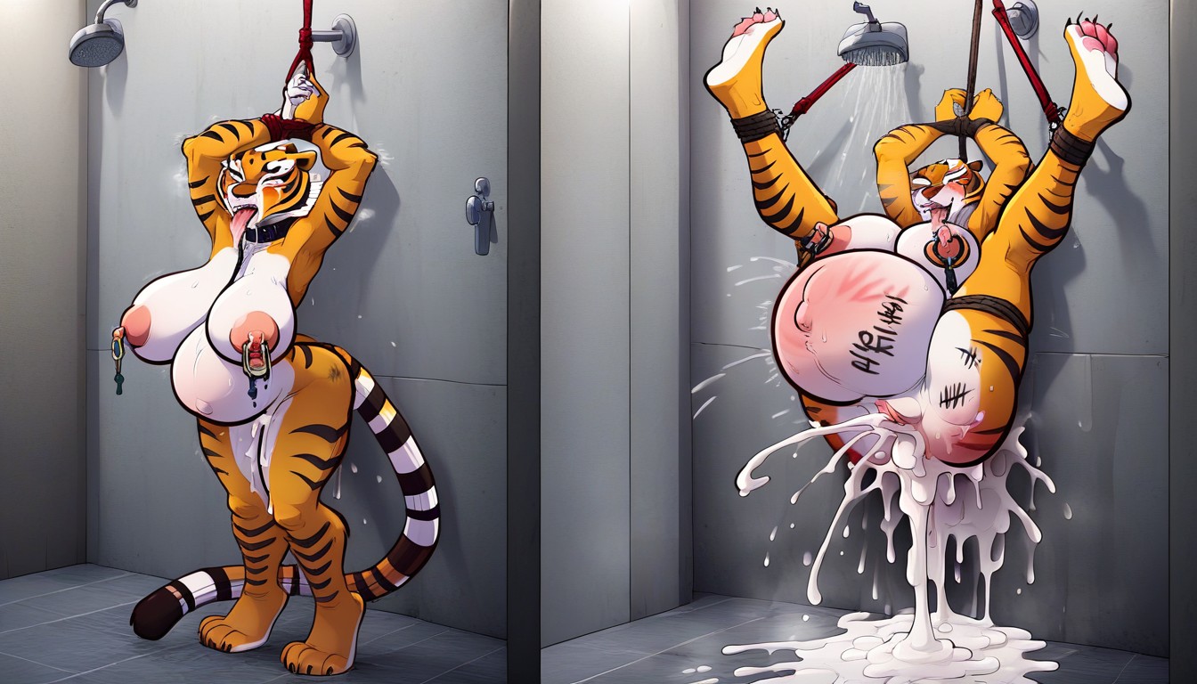 Suspended By Ropes, Public Humiliation, Asshole Furry AI Porn
