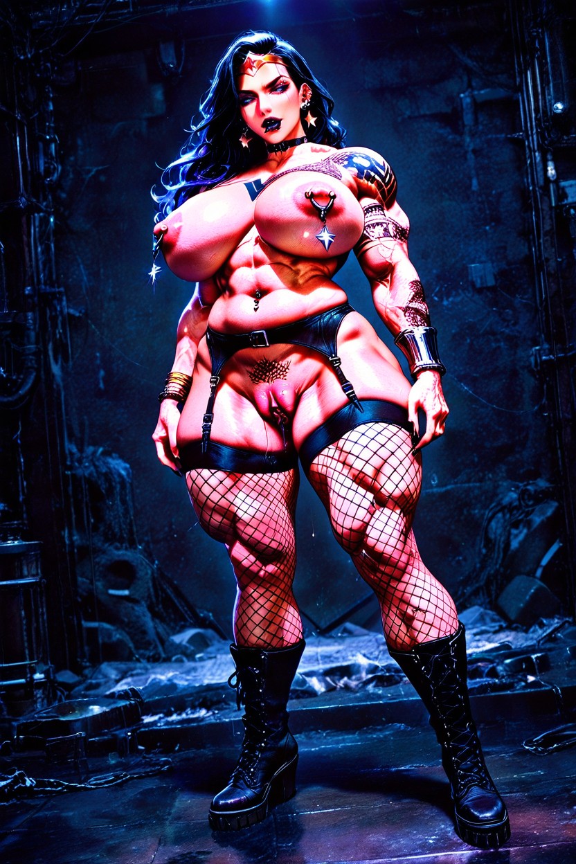 Extreme Labia, Muscles On Steroids, Tattoos Circling Both Nipples AIポルノ
