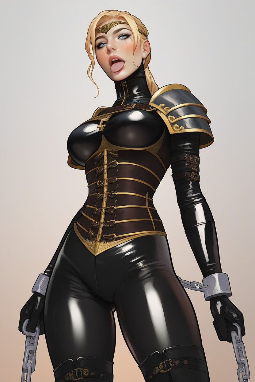 Black Latex, Harness, Cross Eyed AIポルノ
