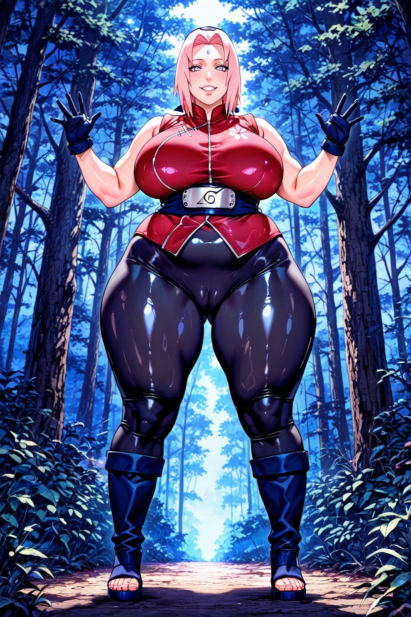 No Purple Shading, Sleeveless Red Top, Pawg AI Porn