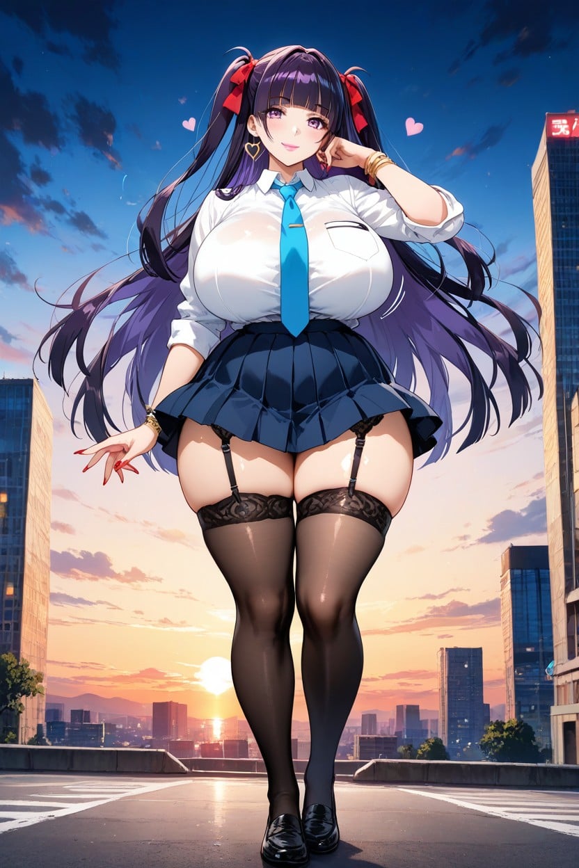 Uniform, Dark Blue Skirt, Five Fingers Hentai AI Porn