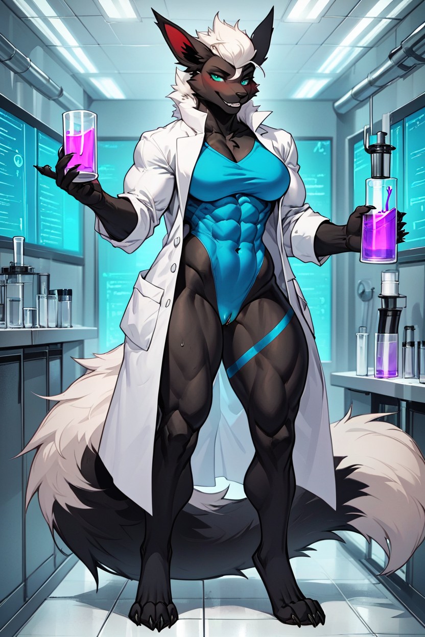 Lab, Wet Vulva, White Mane Furry AI Porn