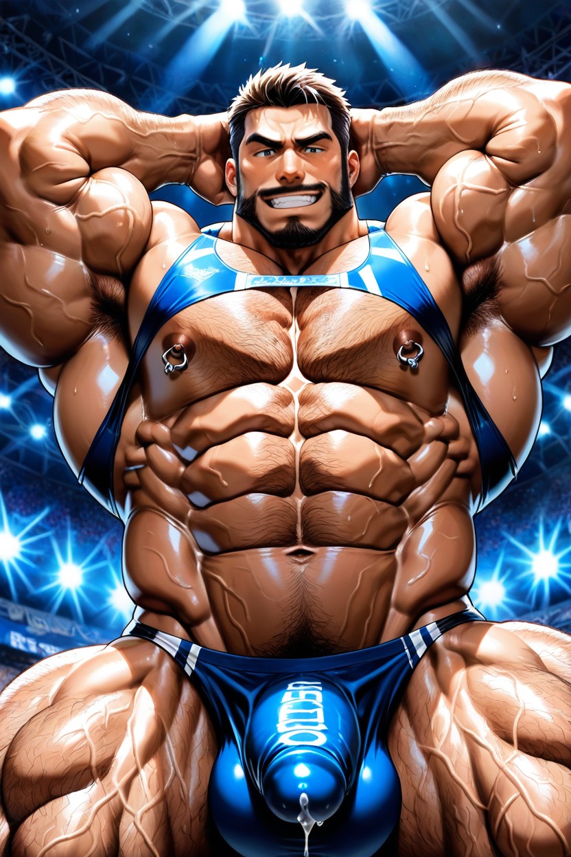 Hyper Muscular Biceps, Hyper Muscular Back, 巨大なペニス ゲイAIポルノ