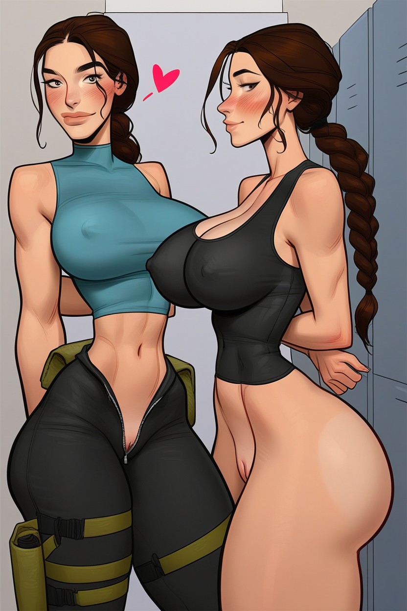 Snatched Waist, Large Breast, Lara Croft AIポルノ