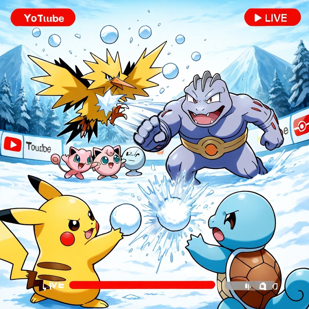 Super-deformed Style, Zapdos Dropping Snowballs From The Sky, Pokemon AI Porn
