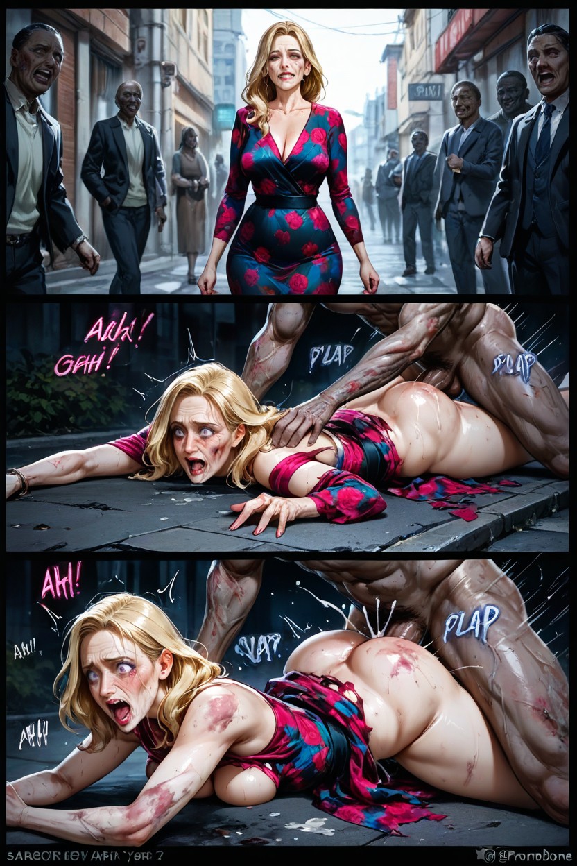 Gangbang, Surrounded By Zombies, Orgasm Hentai IA