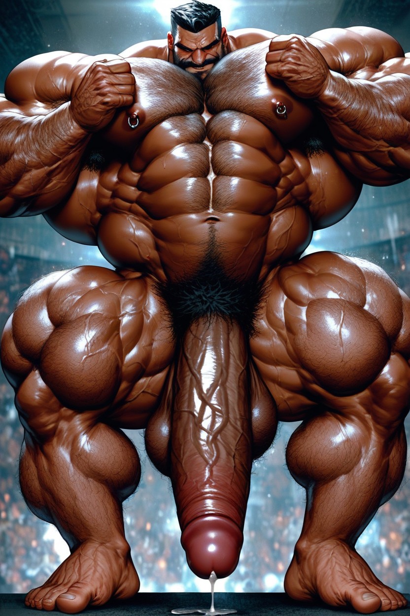 Brown Skin, Muscle Dilf, Hyper Massive Muscular Biceps AI Gay Porn
