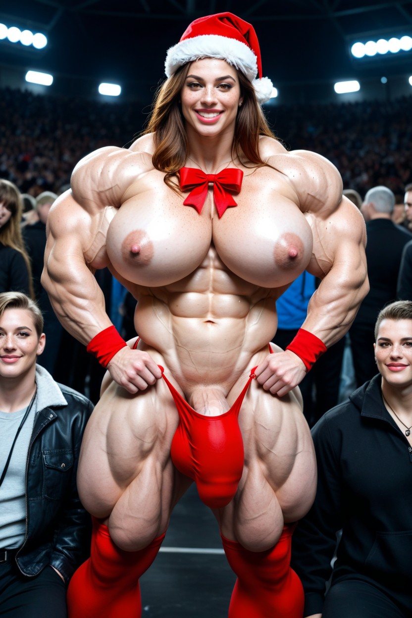Smiling, Muscular Female, Brown Eyes Porno IA transsexuelle