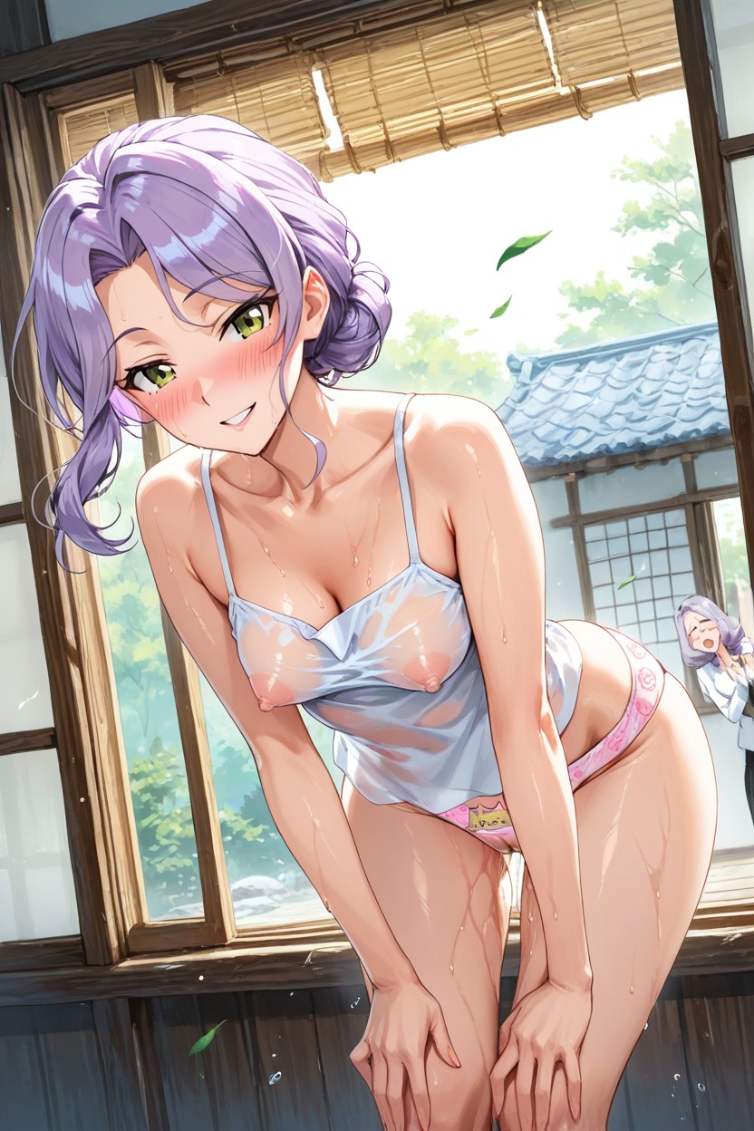 Kitten Printed Panties, Sweaty, Dynamic Angle Hentai AI Porn