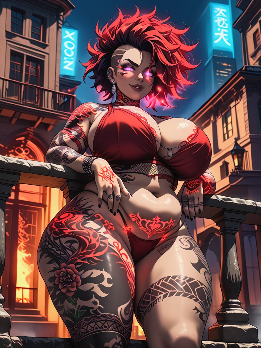 Excessive Tattoos On Arms, Excessive Tattoos, Smirk BBW AI Porn