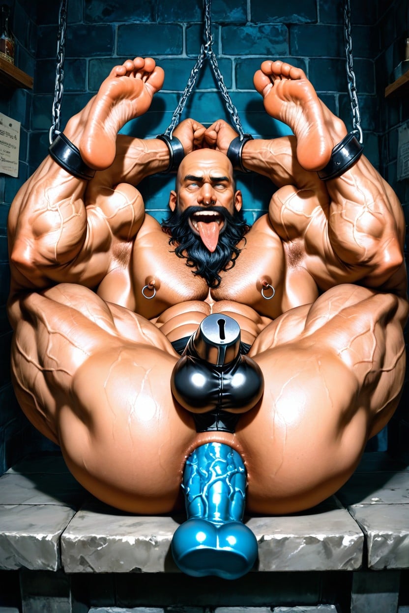 Masculine Naked Male Bodybuilder, 25+, Xxl Size Balls AI Gay Porn