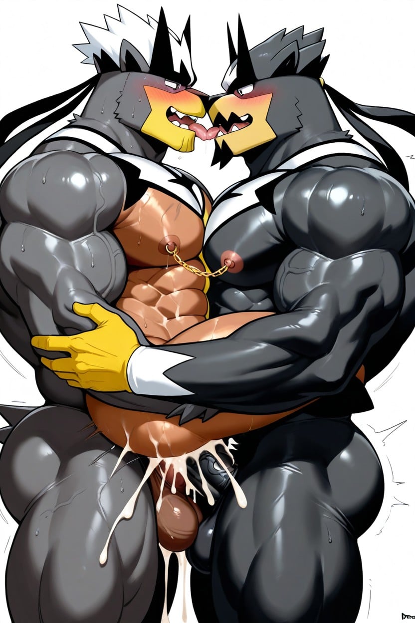 Urshifu Grabs Dilf Ass, Fully Erect Cock, Dross Art Style AI Gay Porn