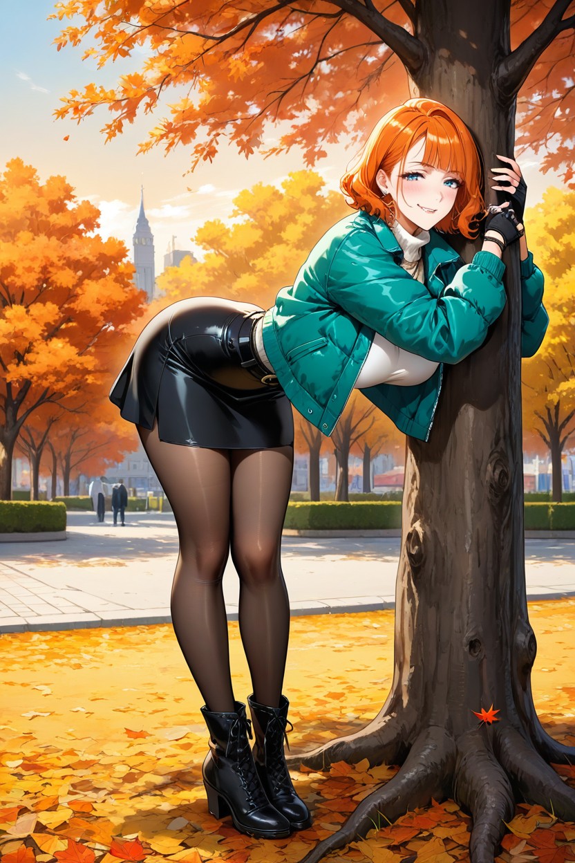 Dark Orange Hair, Seductive, 25+ Hentai AI Porn