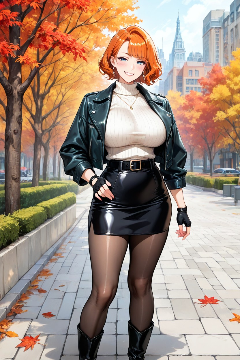 Satisfied, Black Skirt, Skinny Hentai AI Porn