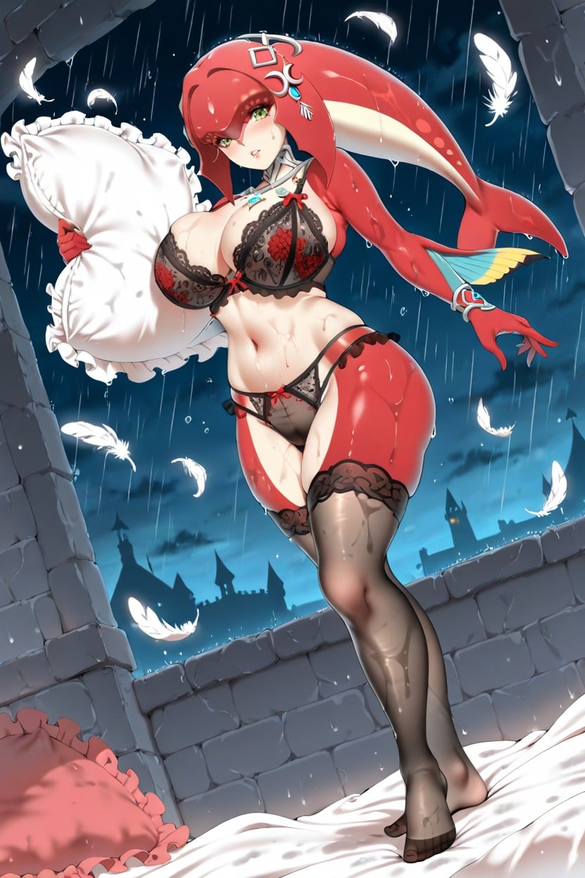 Spreading Feathers, Full Body, Skinny Hentai AI Porn