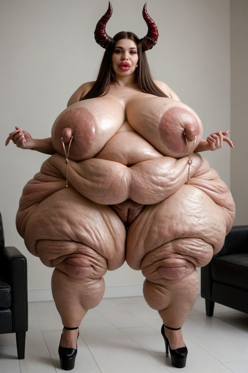 Extremely Fat Belly, Massive Lips, Cellulite AI Porn