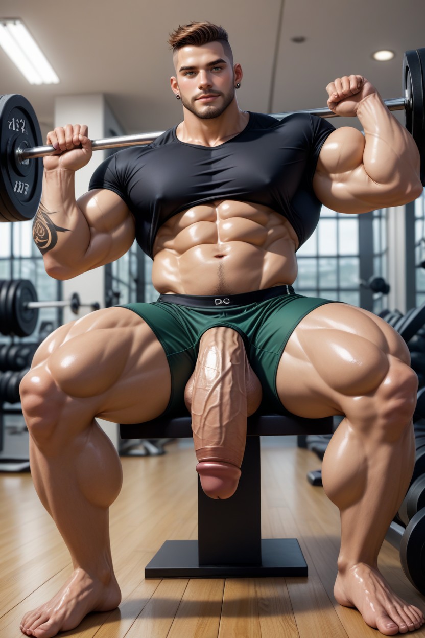 Pale Skin, Dark Brown Hair, Massive Penis AI Gay Porn