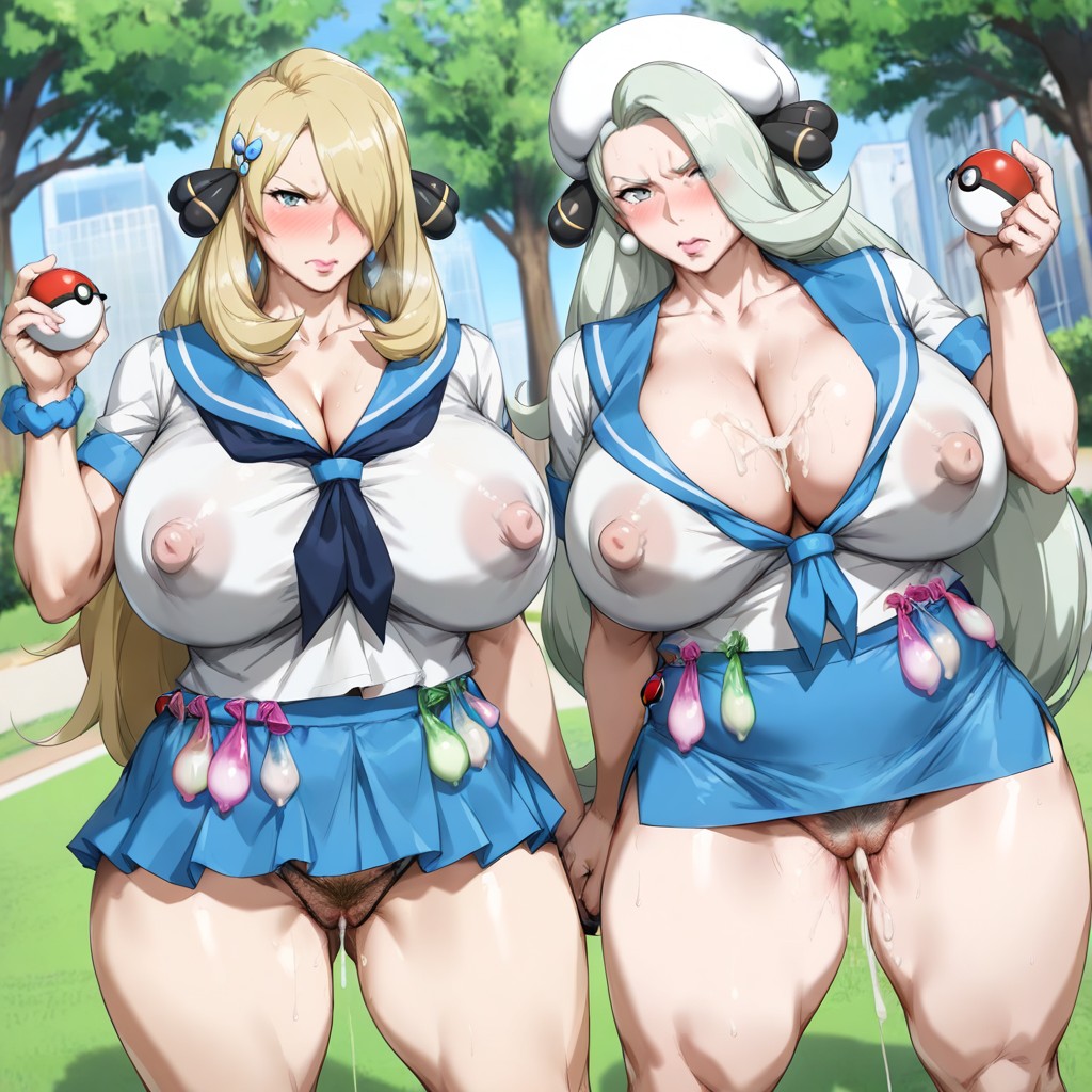 Pubic Hair, 2 People, Front View Hentai AI Porn
